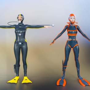 现代潜水员3D模型下载